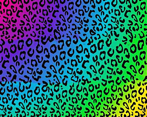 Rainbow Cheetah Print Background ~ Edible 2D Fondant Birthday Cake ...