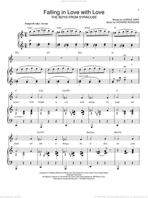 Falling In Love With Love sheet music for voice and piano (PDF)