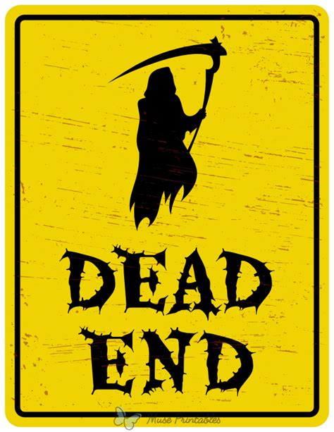 Printable Grim Reaper Dead End Sign