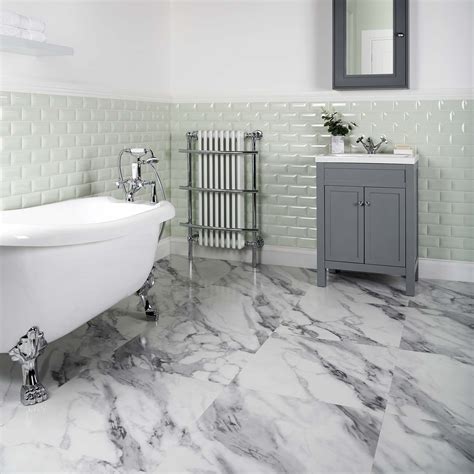 Marble Deluxe White Tile Luxury Click Vinyl Flooring 6mm