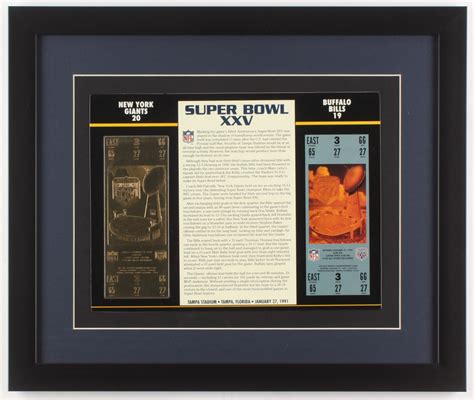 Commemorative Super Bowl XXV 16x19 Custom Framed Score Card Display ...