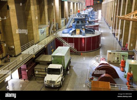 Turbines inside the Hoover Dam near Las Vegas, Boulder City ...