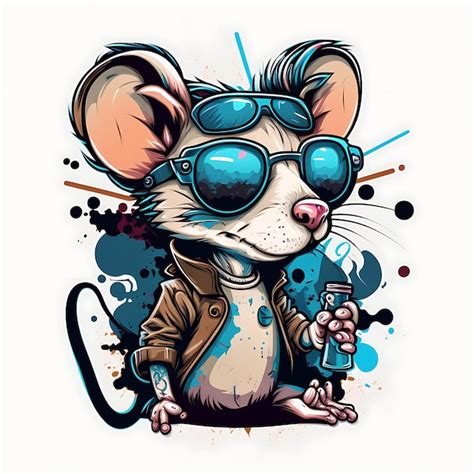 Premium Photo | Rat character graffiti art style vector