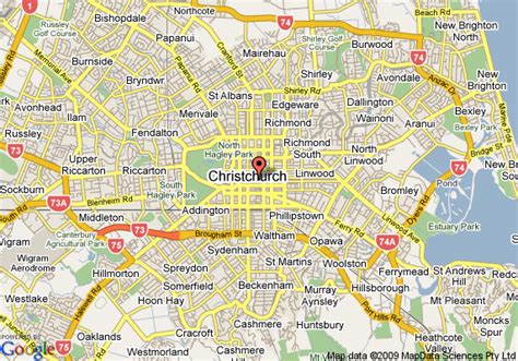 Map Of Christchurch New Zealand - ToursMaps.com