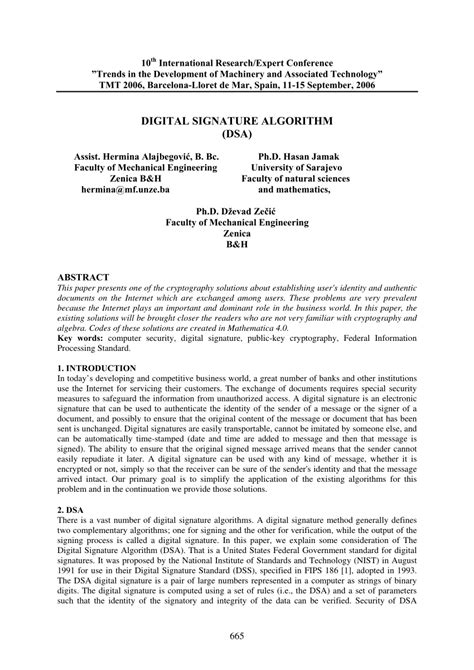 (PDF) DIGITAL SIGNATURE ALGORITHM (DSA)