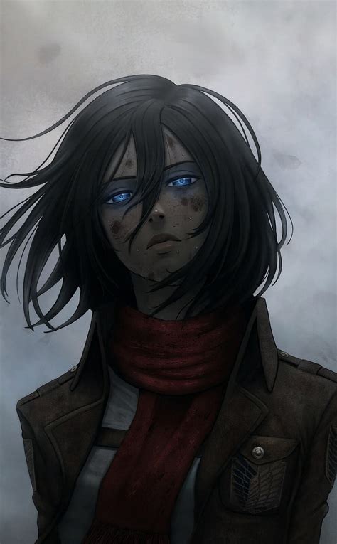 Attack on titan, mikasa ackerman, anime, fan art, iphone, , background ...