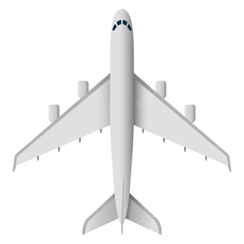 Top View White Airplane With Four Engines, Airplane, Plane, Aircraft ...