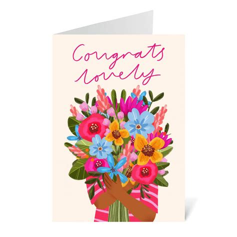 'Congrats Lovely' Floral Congratulations Greetings Card By Flourish ...