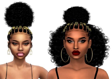 Alicia Hair // sims 4 cc // custom content black hairstyle // black ...