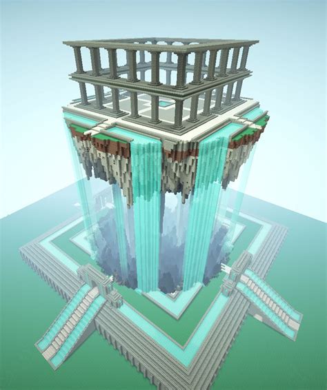 An AMAZING floating temple/island on Minecraft | Чертежи minecraft ...