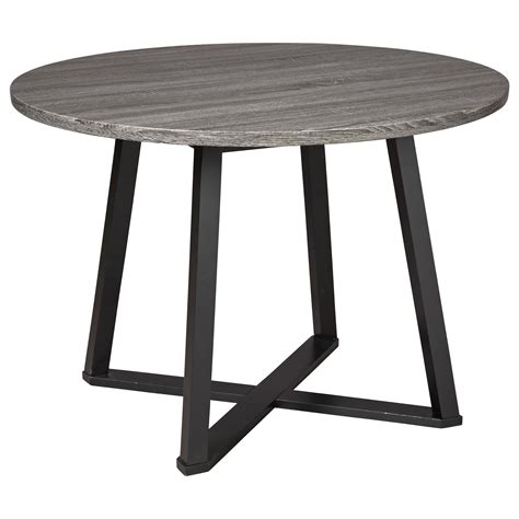 Ashley Signature Design Centiar Round Dining Room Table with Gray Top ...