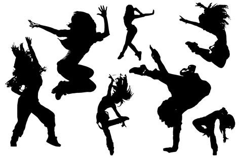 Silhouette Dancing Women Hip Hop Style Graphic by Designood · Creative ...