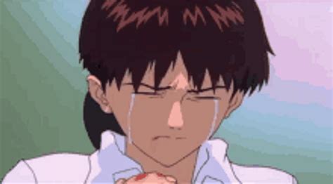 Shinji Ikari Evangelion Crying Hurt Sad Tears GIF | GIFDB.com