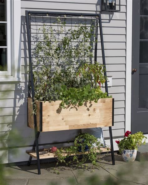 Cedar Planter Box: Apex Trellis Planter - Elevated Planter +Trellis ...