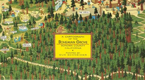 A map of Bohemian Grove, the place where masters of the universe play ...