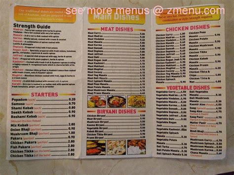 Online Menu of The Kashmir Restaurant Restaurant, Bradford, United ...