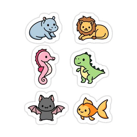 "Cute Animal Sticker Pack 8" Sticker for Sale by littlemandyart ...