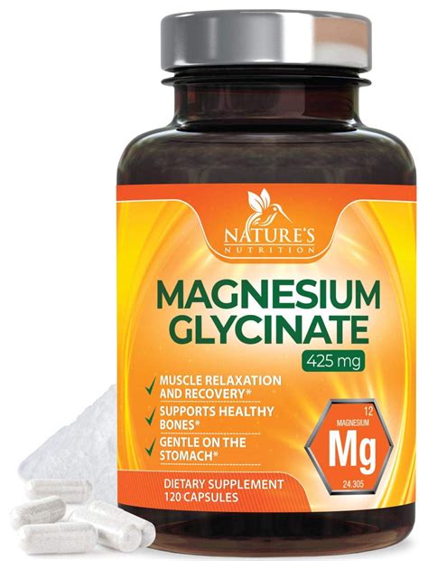 Nature's Nutrition Magnesium Glycinate Max Potency, 400 mg, 120 Ct ...