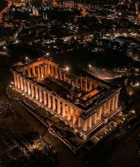 The Parthenon At Night