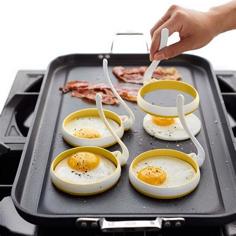 Shaped Round Fried Egg Mold Easy Release Non-Stick Surface Cooking ...