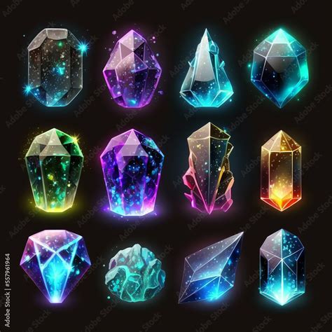 RPG Magic Gemstones Illustration, Collection of Magic Stone Roleplaying ...