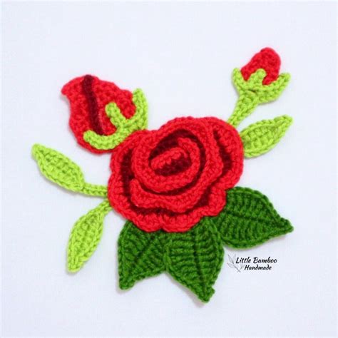 PATTERN Rose Applique-crochet Pattern, Pdf - Etsy