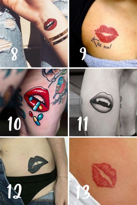 73 Flirty Lips Tattoo Designs - TattooGlee | Lip print tattoos, Red ...