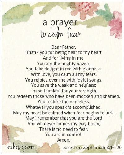 A Prayer to Calm Fear - RachelWojo.com