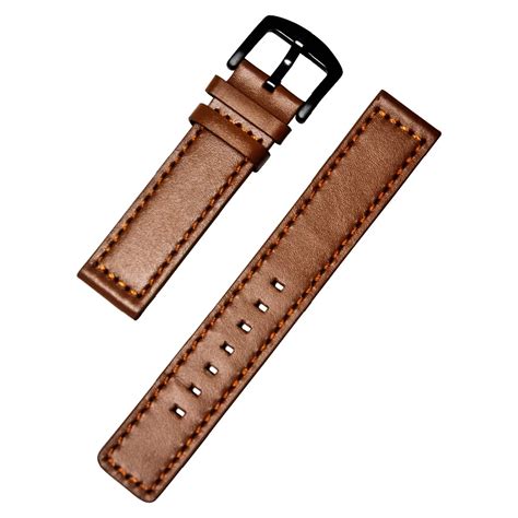 BREAK Brown Genuine Leather Watch Strap For Men Women 20mm Genuine ...