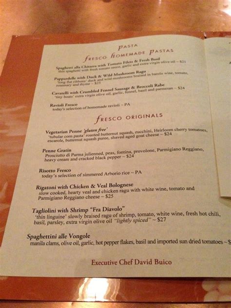 Menu at Fresco by Scotto restaurant, West New York, 34 E 52nd St