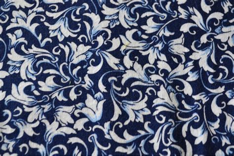 Blue Fabric Blue Fabrics White Fabric Cotton by BusyLilHomemaker