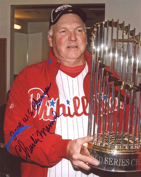 Charlie Manuel Signed Phillies 8x10 Photo Inscribed "2008 W.S. Champs ...