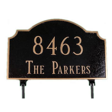 Two Sided Lawn Address Sign - Double Sided Arch Address Plaque With Cut ...