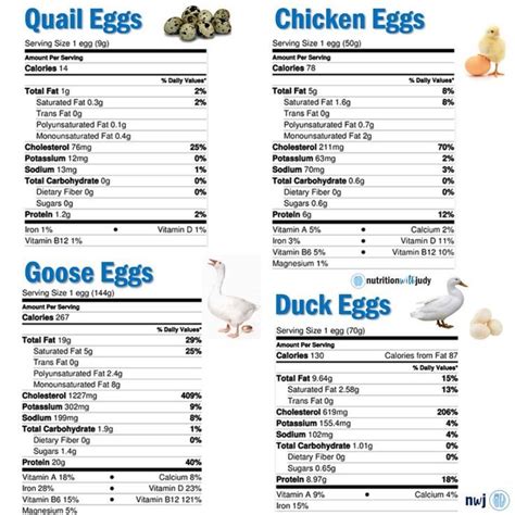 Microblog: Nutrition Facts of Poultry Eggs - Nutrition with Judy | Egg ...