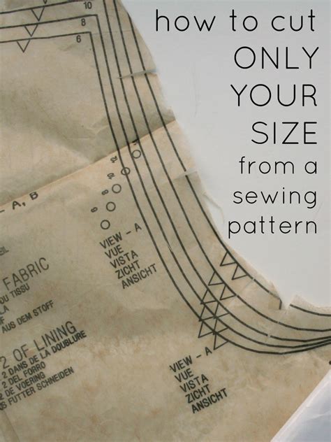 Sewing Circle: How to cut out your size from a pattern and leave it ...