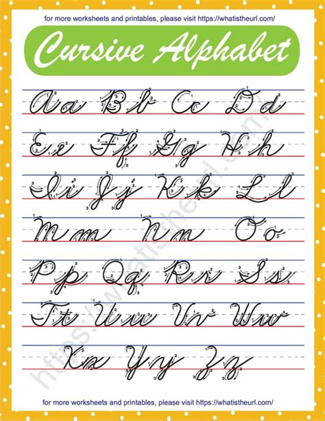 Cursive Alphabet high quality chart - Your Home Teacher