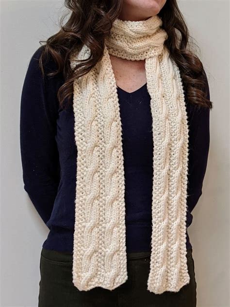 Free Reversible Cable Scarf Pattern — Knit Paint Sew | Easy scarf ...