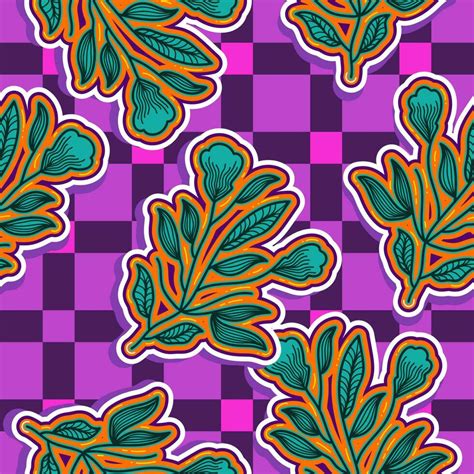 Seamless Floral Pattern in Retro 90s Style. Cute Botanical Contemporary ...