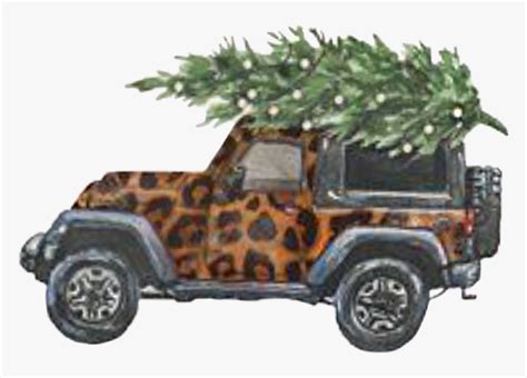 #christmas #jeep #leopard #tree #png - Jeep With Christmas Tree ...