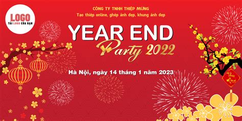 Year End Party Backdrop tất niên 2022 mới nhất 2023