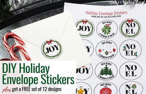 DIY Holiday Envelope Stickers · Crafty Julie