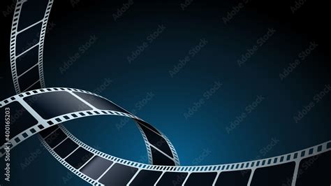 Realistic 3d film strips in perspective. Modern Cinema Background ...