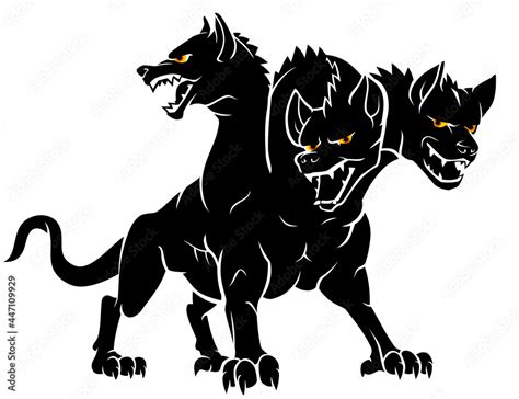 Cerberus, Greek Mythical Creature of the Underworld Stock Vector ...