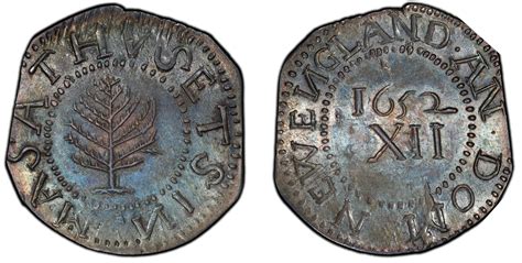 1652 Shilling Pine Tree, Large Planchet (Regular Strike) Massachusetts ...