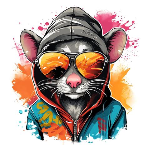 Premium AI Image | Cool graffiti style street rat