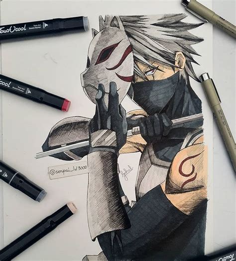 ゴクル | Gokul on Instagram: “Kakashi Hatake fanart from naruto For all ...