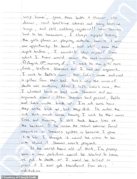 Chris watts letter describing what he did : r/TrueCrime