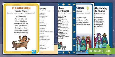 Christmas Nursery Rhymes with Lyrics | Nativity Nursery