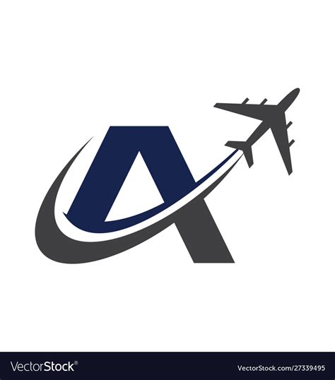 Airplane company logo traveling logo Royalty Free Vector