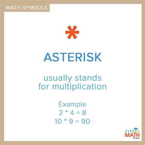 The asterisk symbol which stands for multiplication | Math fractions ...